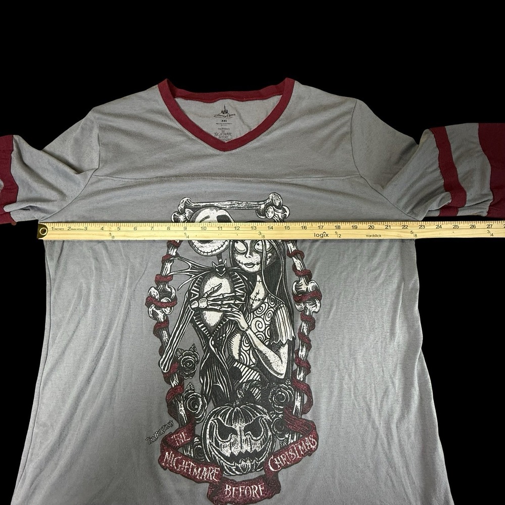 Disney Parks Jack & Sally Nightmare Before Christmas Quarter Sleeve Ringer XXL - Picture 12 of 16